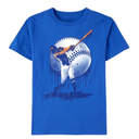 Camiseta azul con diseño de béisbol para niño