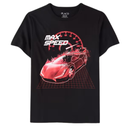 Camiseta negra con carro deportivo para niño