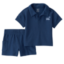 Conjunto 2 piezas tipo polo con short azul para niño
