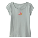 Blusa verde acanalada con sandía para niña