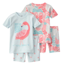 Set de 4 piezas de pijamas con flamencos para niña