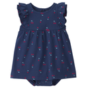 Vestido tipo body de cerezas para bebita