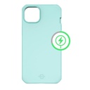 Funda ITSKINS Hybrid R Silk para iPhone 14 / 13, compatible MagSafe, Celeste